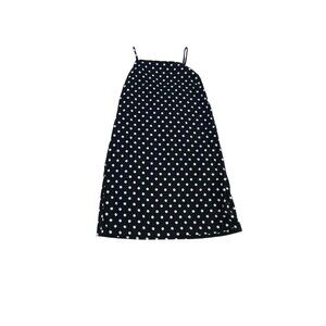 Monteau Los Angeles Polka Dot Mini Dress Pockets S Rayon Linen Blend Black White